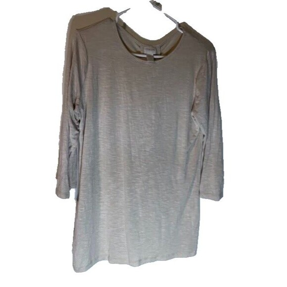 Chico’s Top S (0) Cream 3/4 Sleeve Tie Back Casual Normcore Modern Boho Blouse - Picture 1 of 5